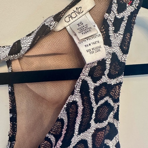 Cache XS Metallic Animal Print Patterned Tank Top Y2K Style - Picture 2 of 7